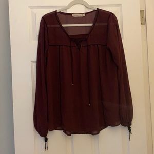 Abercrombie Maroon Boho Blouse